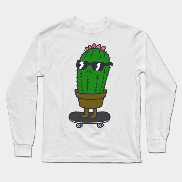 Cactus Skate Long Sleeve T-Shirt by rudypagnel